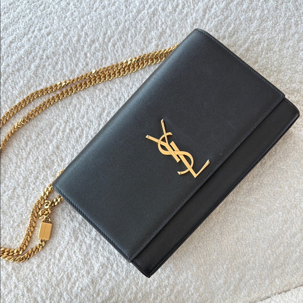 Kate Small YSL Crossbody Bag in Grained Leather